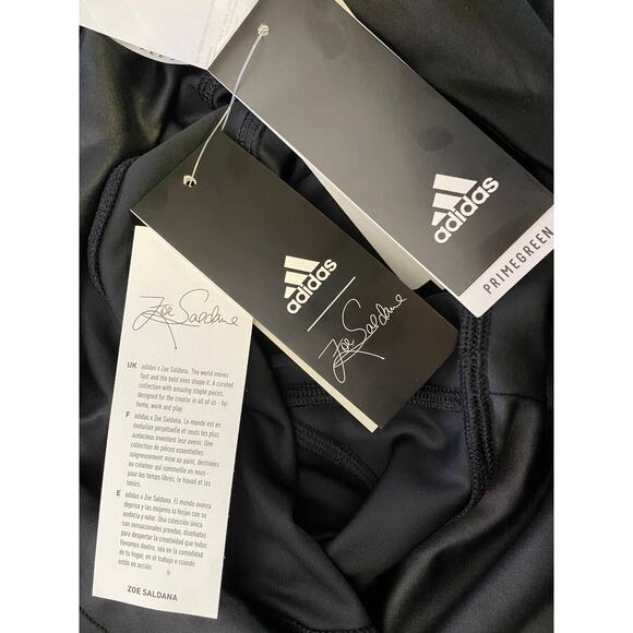 Adidas Womens UFORU X Zoe Saldana Aeroready Leggings Tights Black NEW 1X - Picture 7 of 9
